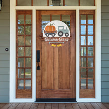 Load image into Gallery viewer, Autumn Acres Pumpkin Tractor 3D Layered Wood Sign
