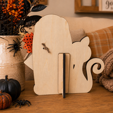 Load image into Gallery viewer, Boo Crew | Halloween Ghost & Black Cat Layered Wood Shelf Sitter