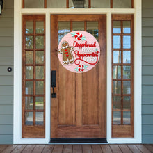 Load image into Gallery viewer, Gingerbread Wishes Peppermint Kisses 3D Layered Wood Sign