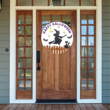 Load image into Gallery viewer, Happy Halloween Flying Witch 3D Layered Wood Sign