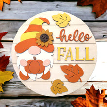 Load image into Gallery viewer, Hello Fall Gnome 3D Layered Wood Sign