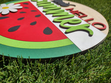 Load image into Gallery viewer, Hello Summer Watermelon Ant 3D Layered Wood Sign