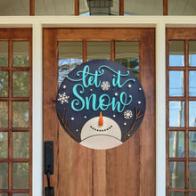 Load image into Gallery viewer, "Let it Snow" 3D Layered Wood Snowman Sign