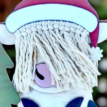 Load image into Gallery viewer, Highland Cow Macrame Santa Shelf Sitter