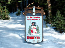 Load image into Gallery viewer, In the Meadow Snowman 3D Layered Wood Sled