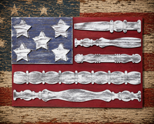 Load image into Gallery viewer, American Flag-Spindle Flag Leaner-DIY Wood Sign Blank
