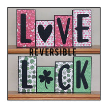 Load image into Gallery viewer, Reversible Valentine's Day/ St. Patrick's Day Wood Blocks