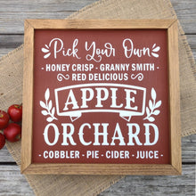 Load image into Gallery viewer, Pick your own apple orchard handmade painted wood sign