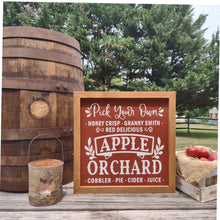 Load image into Gallery viewer, Pick Your Own Apple Orchard Fall Painted Wood Sign