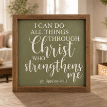 Load image into Gallery viewer, Inspirational scripture quote sign Philippians 4:13
