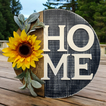 Load image into Gallery viewer, Sunflower HOME 3D Layered Wood Sign
