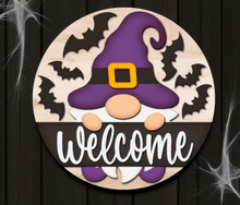 Load image into Gallery viewer, Halloween Gnome 3D Layered Wood Sign
