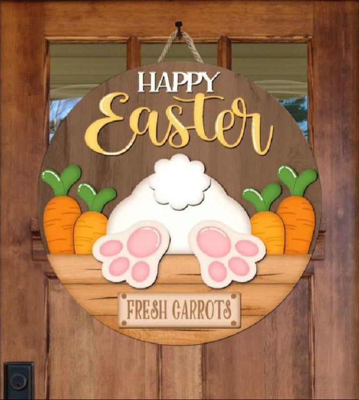 Happy Easter Bunny Crate 3D Layered Wood Sign – Muddy Paws Design Co.