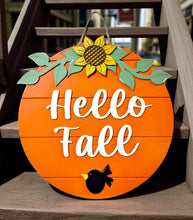 Load image into Gallery viewer, Hello Fall 3D Layered Wood Sign
