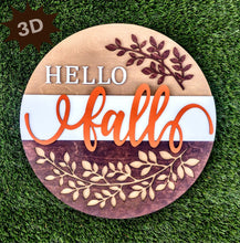 Load image into Gallery viewer, Hello Fall Simply Elegant 3D Layered Wood Sign
