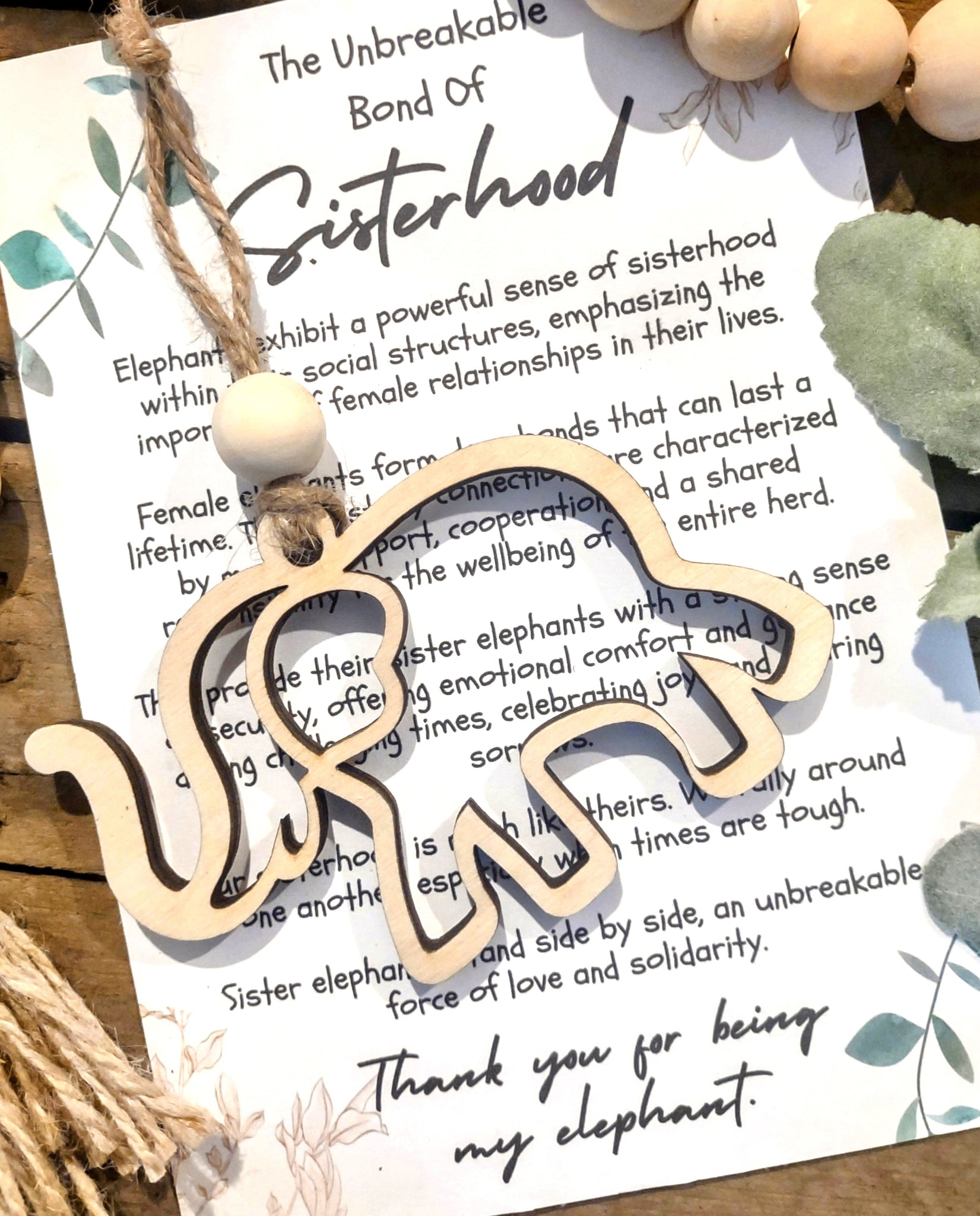 Friendship/Sisterhood Elephant Ornament