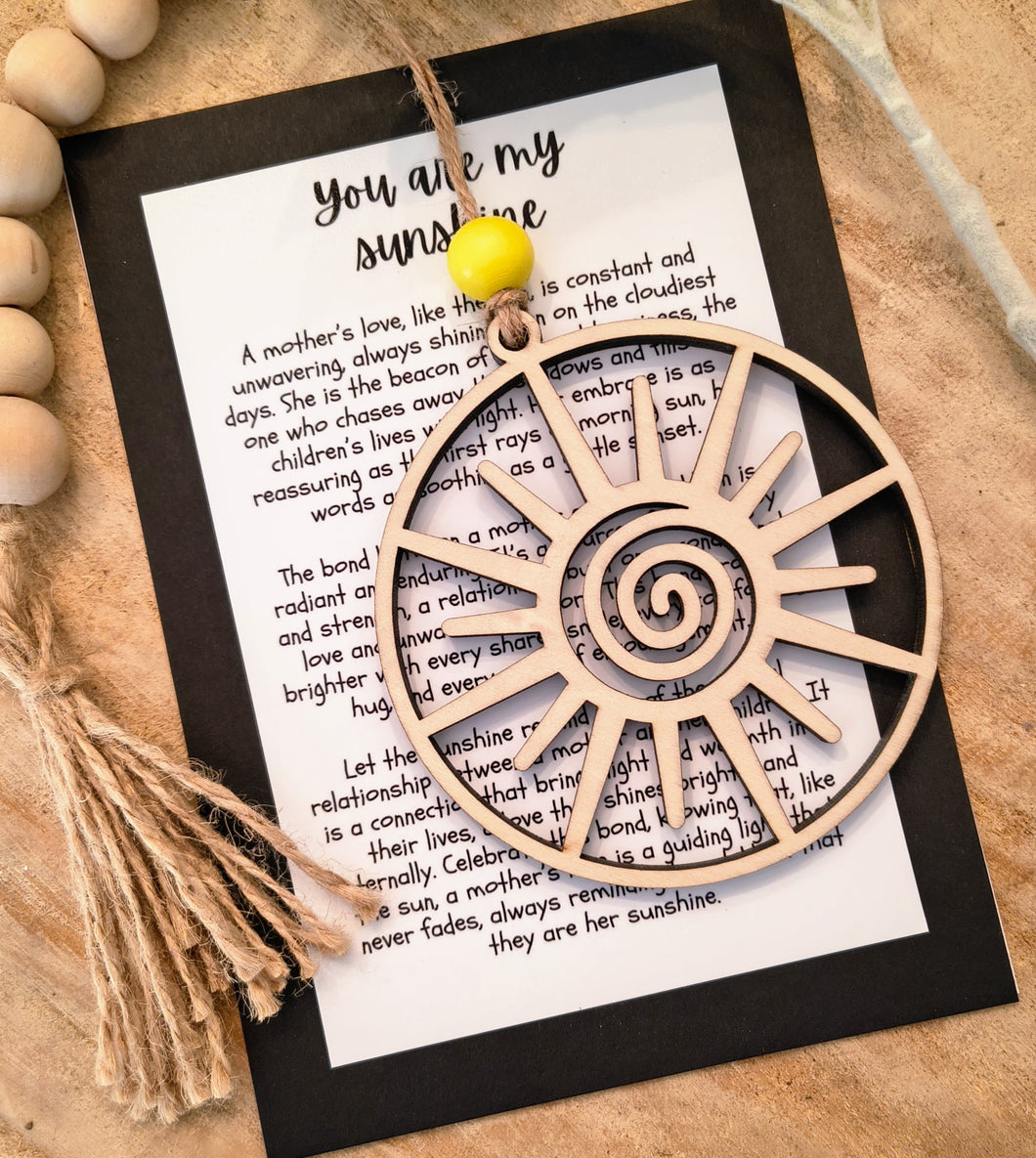 You Are My Sunshine Story Charm-Mother to Child Ornament
