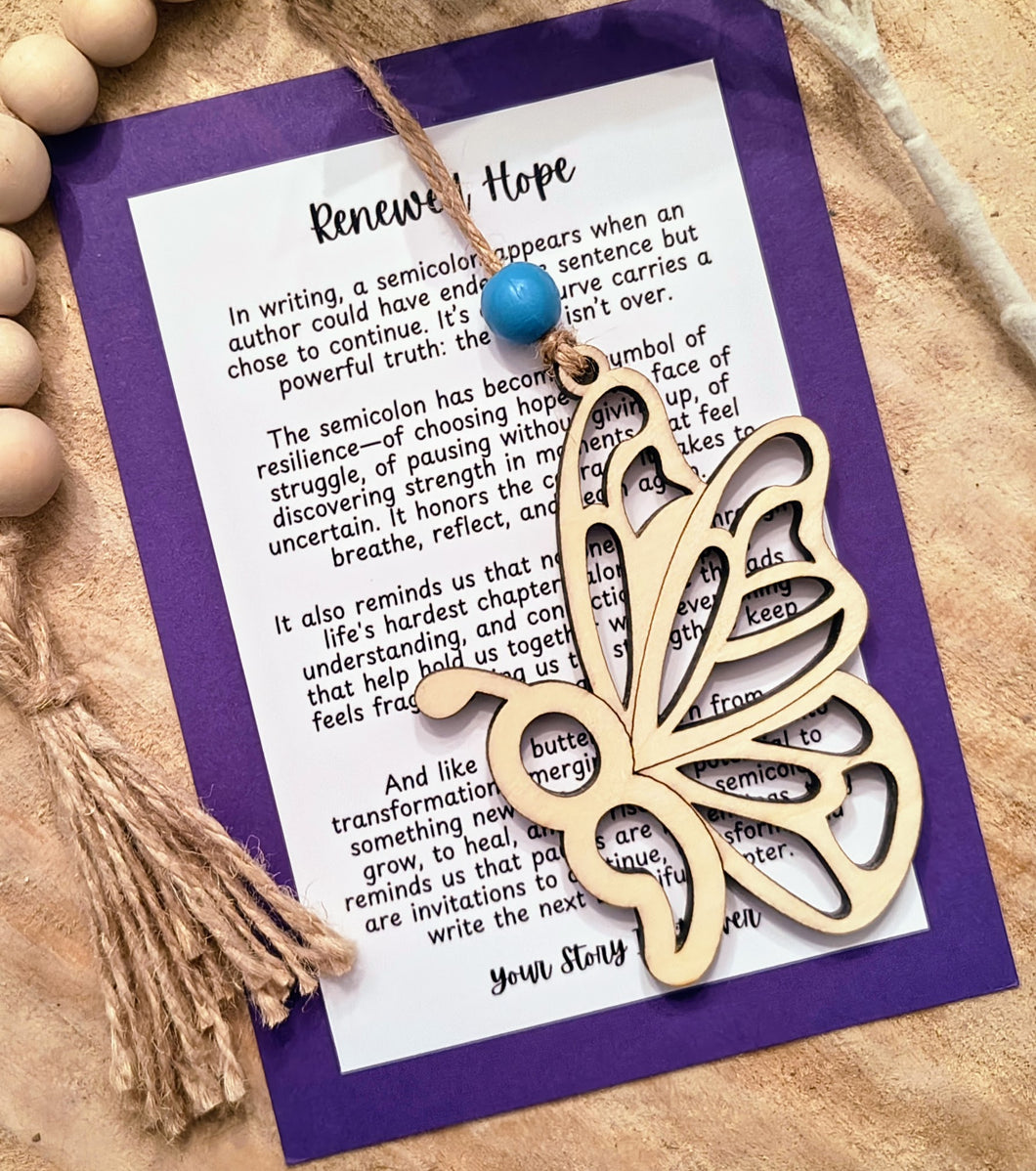 Renewed Hope Story Charm-Semicolon Butterfly Ornament
