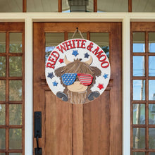 Load image into Gallery viewer, Red, White &amp; Moo 3D Layered Wood Sign
