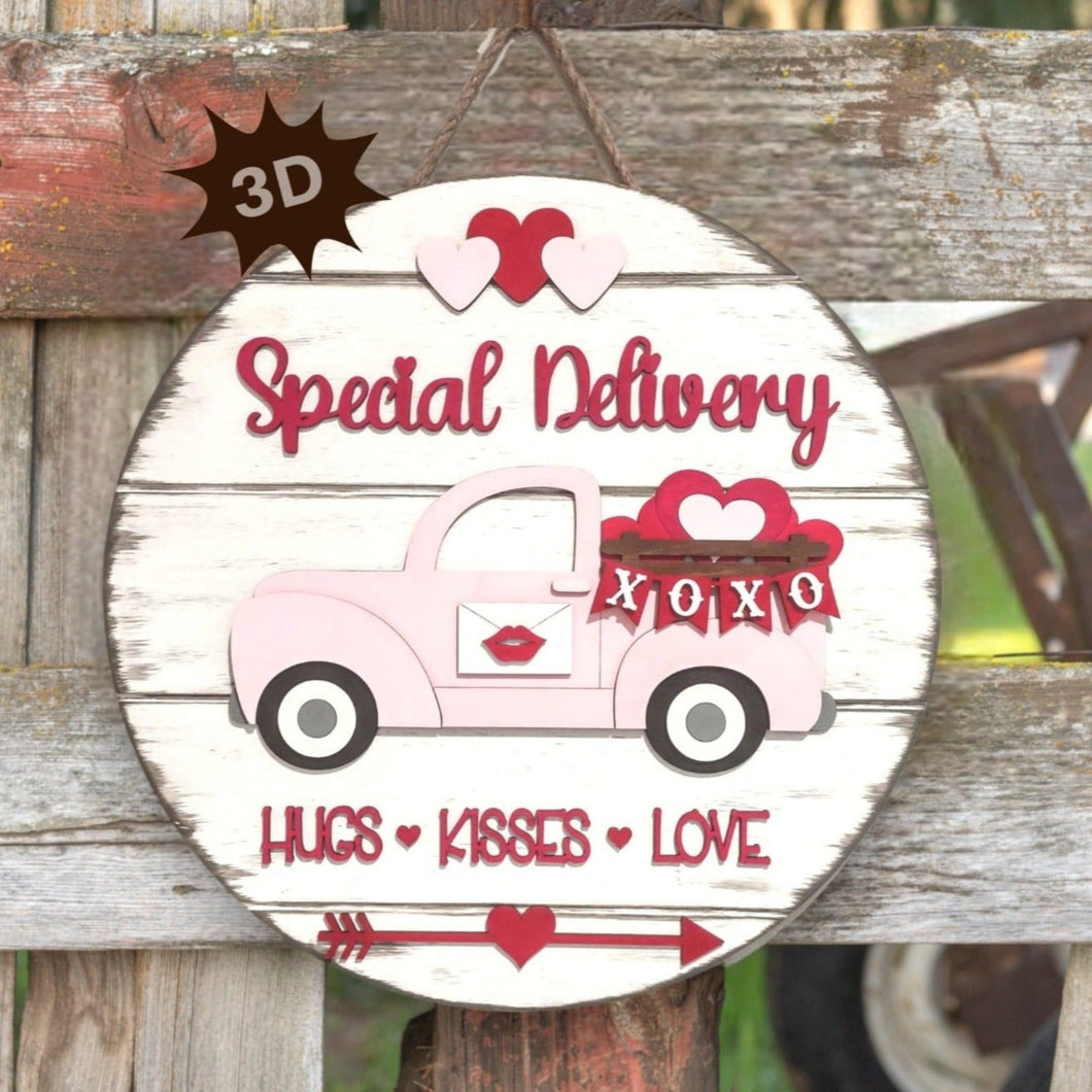 Special Delivery Vintage Truck 3D Layered Wood Sign