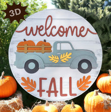 Load image into Gallery viewer, Welcome Fall Vintage Truck 3D Layered Wood Sign
