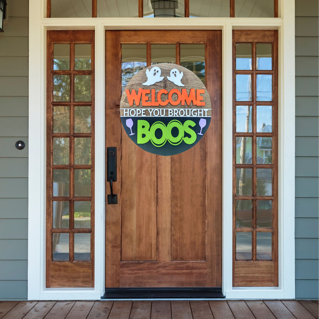 Welcome Hope You Brought Boos 3D Layered Wood Sign