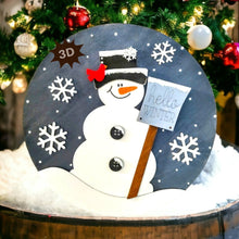 Load image into Gallery viewer, Winter Wonderland Snowman 3D Layered Wood Sign
