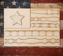 Load image into Gallery viewer, American Flag-Spindle Flag Leaner-DIY Wood Sign Blank
