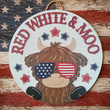 Load image into Gallery viewer, Red White &amp; Moo DIY Wood Sign Blank
