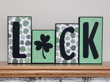 Load image into Gallery viewer, Reversible Valentine&#39;s Day/ St. Patrick&#39;s Day Wood Blocks
