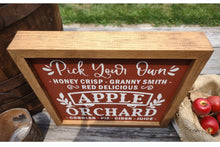 Load image into Gallery viewer, Pick Your Own Apple Orchard Fall Painted Wood Sign
