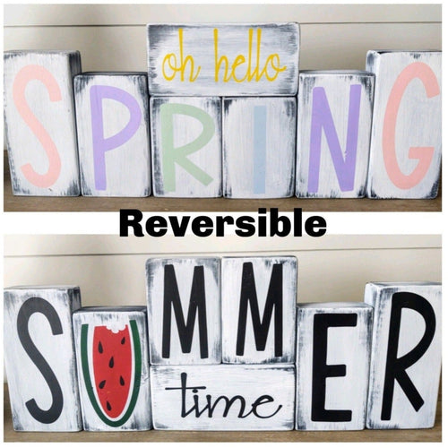Reversible spring and summer wood blocks
