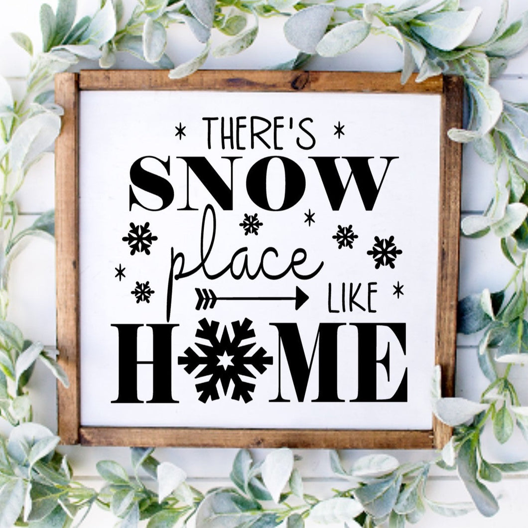 Cute snowflake There's snow place like home handmade painted wood sign